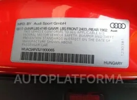 AUDI TT RS 2018 vin WUACSAFV3J1900065 from auto auction Iaai