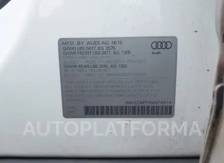 AUDI SQ5 2016 vin WA1CCAFP3GA018814 from auto auction Iaai