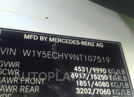 MERCEDES-BENZ SPRINTER CARGO VAN 2022 vin W1Y5ECHY9NT107519 from auto auction Iaai