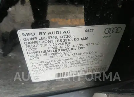 AUDI SQ5 2022 vin WA1B4AFYXN2102704 from auto auction Iaai