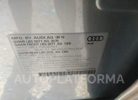 AUDI SQ5 2017 vin WA1CCAFP7HA045600 from auto auction Iaai