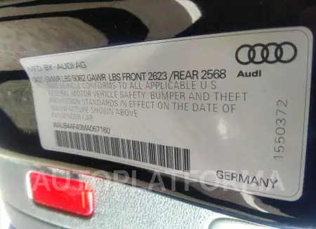 AUDI S4 2021 vin WAUB4AF40MA067160 from auto auction Iaai