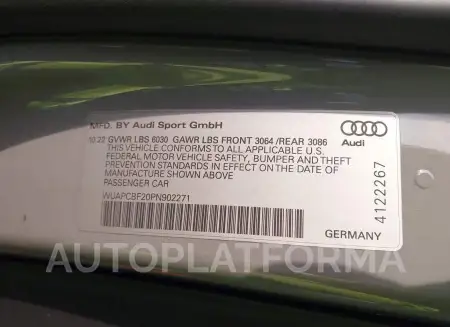 AUDI RS 7 SPORTBACK 2023 vin WUAPCBF20PN902271 from auto auction Iaai