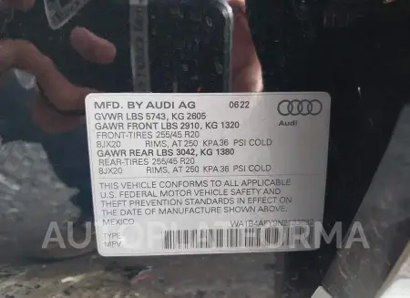 AUDI SQ5 2022 vin WA1B4AFY9N2133832 from auto auction Iaai