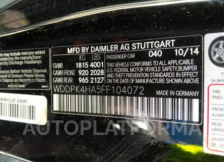 MERCEDES-BENZ SLK-CLASS 2015 vin WDDPK4HA5FF104072 from auto auction Iaai