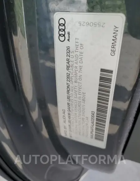 AUDI A5 PREMIUM 2018 vin WAUPNAF54JA020043 from auto auction Copart