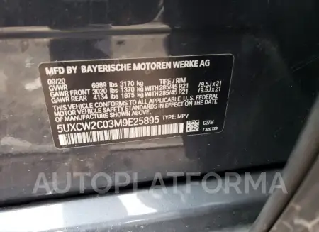 BMW X7 XDRIVE4 2021 vin 5UXCW2C03M9E25895 from auto auction Copart