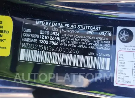 MERCEDES-BENZ CLS 450 2019 vin WDD2J5JB3KA003206 from auto auction Copart