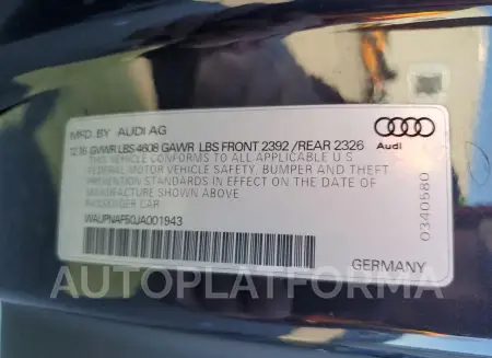 AUDI A5 PREMIUM 2018 vin WAUPNAF50JA001943 from auto auction Copart