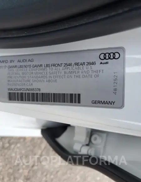 AUDI A6 PREMIUM 2018 vin WAUC8AFC0JN065378 from auto auction Copart