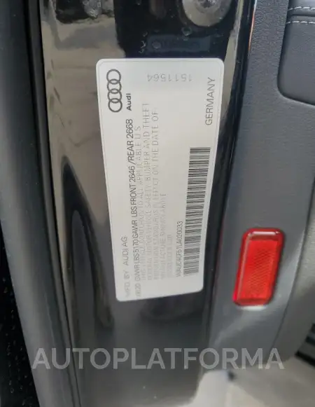 AUDI S5 PREMIUM 2020 vin WAUC4CF51LA020033 from auto auction Copart