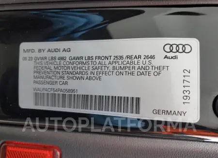 AUDI A5 PREMIUM 2023 vin WAUFACF54PA058951 from auto auction Copart