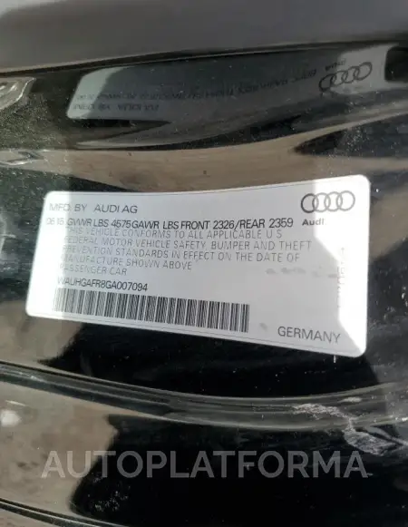 AUDI A5 PREMIUM 2016 vin WAUHGAFR8GA007094 from auto auction Copart