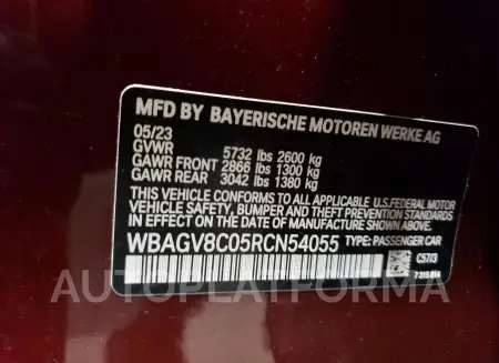 BMW M850XI 2024 vin WBAGV8C05RCN54055 from auto auction Copart