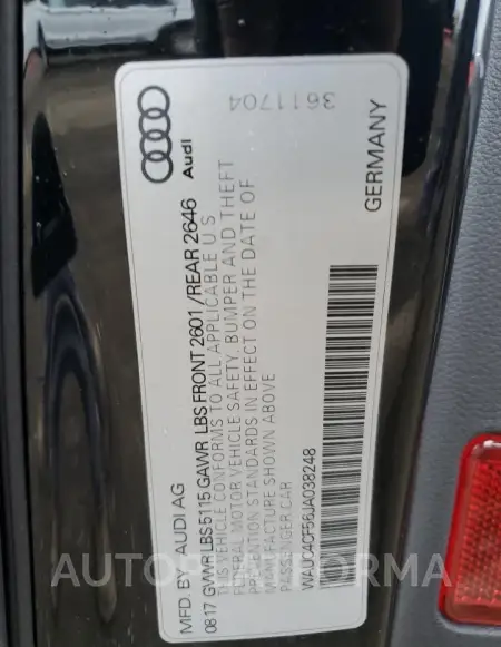 AUDI S5 PRESTIG 2018 vin WAUC4CF56JA038248 from auto auction Copart