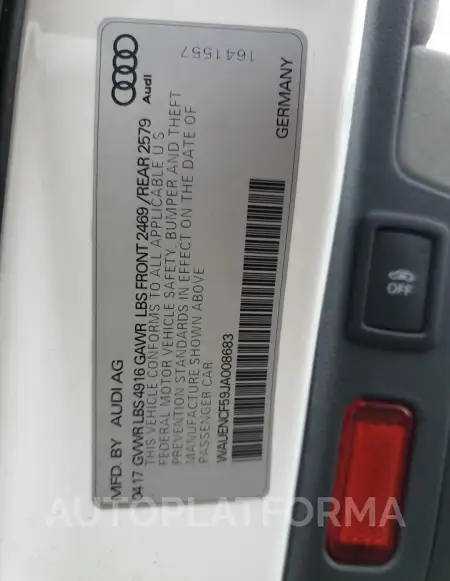 AUDI A5 PREMIUM 2018 vin WAUENCF59JA008683 from auto auction Copart