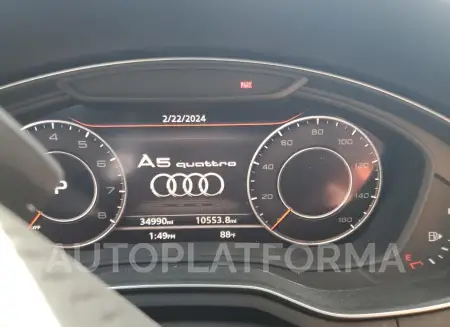 AUDI A5 PRESTIG 2018 vin WAUFNCF50JA064547 from auto auction Copart