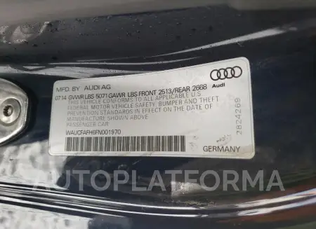 AUDI A5 PREMIUM 2015 vin WAUCFAFH6FN001970 from auto auction Copart