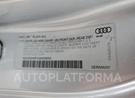 AUDI A5 PREMIUM 2016 vin WAUM2AFR1GA030553 from auto auction Copart