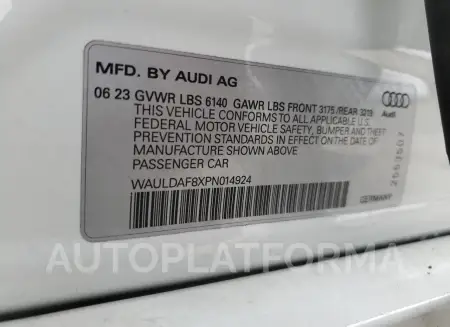 AUDI A8 L 2023 vin WAULDAF8XPN014924 from auto auction Copart