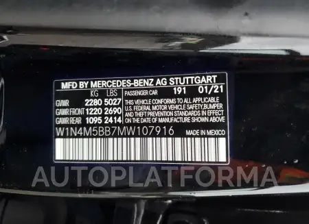 MERCEDES-BENZ GLB AMG 35 2021 vin W1N4M5BB7MW107916 from auto auction Copart