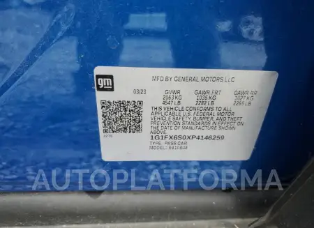 CHEVROLET BOLT EV 2L 2023 vin 1G1FX6S0XP4146259 from auto auction Copart