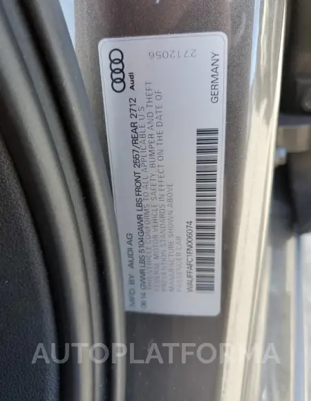 AUDI A6 PREMIUM 2015 vin WAUFFAFC1FN006074 from auto auction Copart