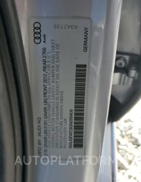 AUDI A6 PREMIUM 2016 vin WAUGFAFC8GN096409 from auto auction Copart