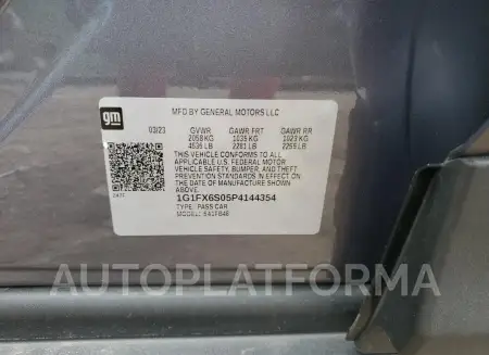 CHEVROLET BOLT EV 2L 2023 vin 1G1FX6S05P4144354 from auto auction Copart