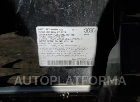 AUDI Q3 PREMIUM 2018 vin WA1JCCFS6JR016023 from auto auction Copart