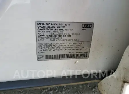 AUDI Q3 PREMIUM 2017 vin WA1ECCFS8HR013068 from auto auction Copart