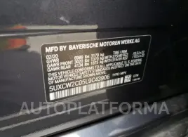 BMW X7 XDRIVE4 2020 vin 5UXCW2C05L9C43906 from auto auction Copart