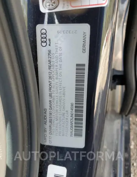 AUDI A6 PREMIUM 2018 vin WAUG8AFC5JN014590 from auto auction Copart