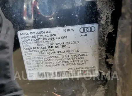 AUDI SQ5 PRESTI 2020 vin WA1C4AFY4L2037060 from auto auction Copart