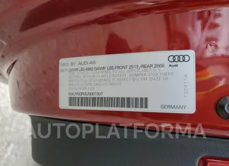 AUDI A5 PREMIUM 2018 vin WAUYNGF55JN001307 from auto auction Copart