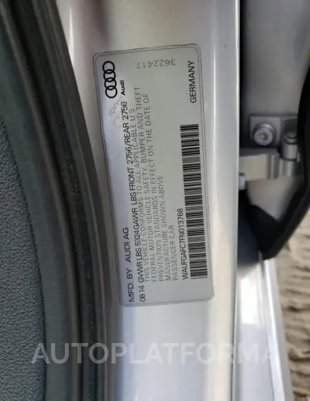 AUDI A6 PREMIUM 2015 vin WAUFGAFC7FN013768 from auto auction Copart