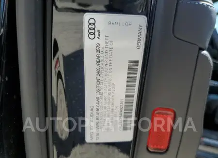 AUDI A5 PRESTIG 2019 vin WAUFNCF54KA024201 from auto auction Copart