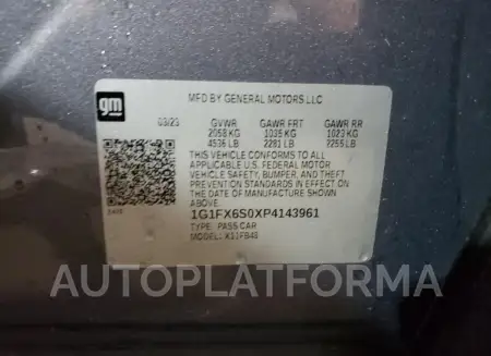 CHEVROLET BOLT EV 2L 2023 vin 1G1FX6S0XP4143961 from auto auction Copart