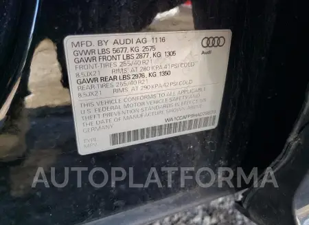 AUDI SQ5 PREMIU 2017 vin WA1CCAFP9HA078873 from auto auction Copart