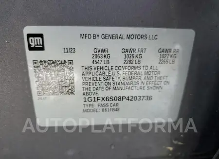 CHEVROLET BOLT EV 2L 2023 vin 1G1FX6S08P4203736 from auto auction Copart