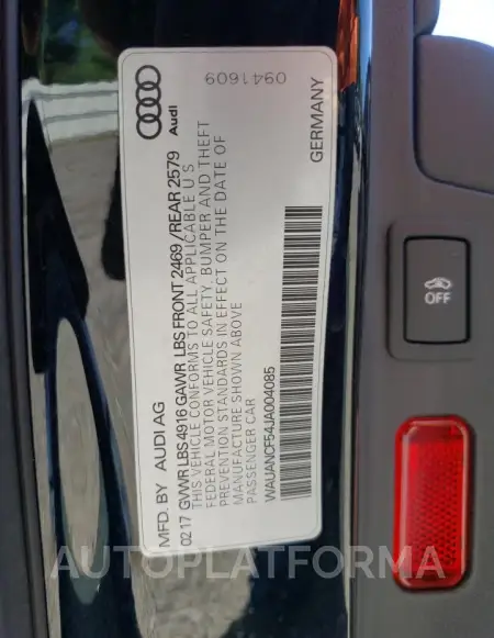 AUDI A5 PREMIUM 2018 vin WAUANCF54JA004085 from auto auction Copart