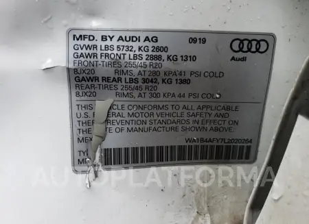 AUDI SQ5 PREMIU 2020 vin WA1B4AFY7L2020264 from auto auction Copart