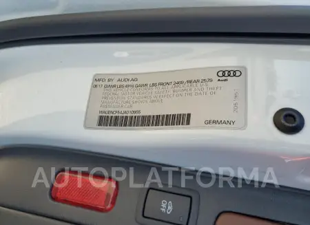 AUDI A5 PREMIUM 2018 vin WAUENCF54JA010955 from auto auction Copart