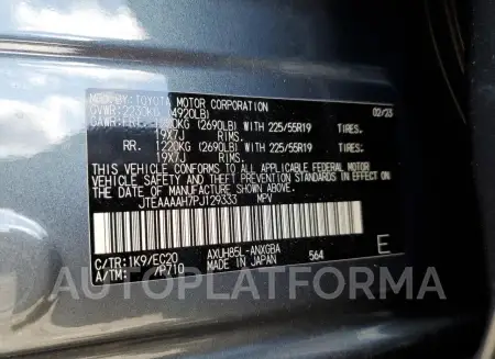 TOYOTA VENZA LE 2023 vin JTEAAAAH7PJ129333 from auto auction Copart