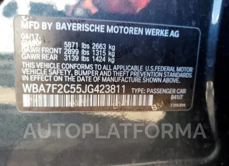 BMW 750 XI 2018 vin WBA7F2C55JG423811 from auto auction Copart