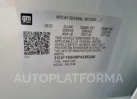 CHEVROLET BOLT EUV L 2023 vin 1G1FY6S08P4185168 from auto auction Copart