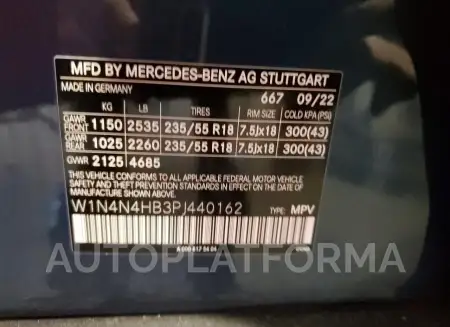 MERCEDES-BENZ GLA 250 4M 2023 vin W1N4N4HB3PJ440162 from auto auction Copart