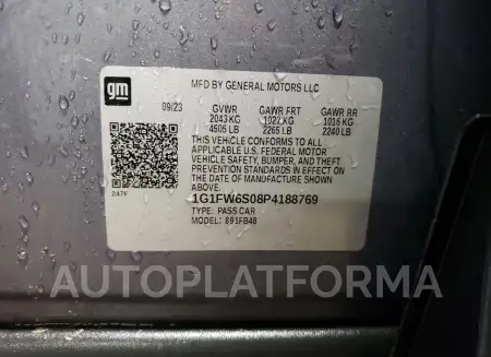 CHEVROLET BOLT EV 1L 2023 vin 1G1FW6S08P4188769 from auto auction Copart