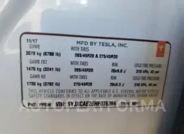 TESLA MODEL X 2017 vin 5YJXCAE26HF076356 from auto auction Copart