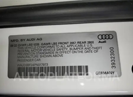 AUDI A6 PREMIUM 2023 vin WAUD3BF24PN017973 from auto auction Copart